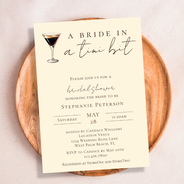 Invitación Novia en un Tini Bit Espresso Martini Despedida de (Subido por el creador)