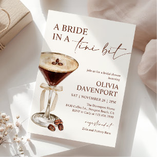 Invitación Novia en una ducha martinita Espresso
