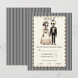 Invitación Novia Esqueleto de Dibujos Animados + Respuesta de