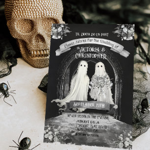 Invitación Novia fantasma gótica y Boda de Groom