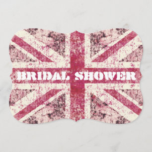 Invitación Novia femenina de Union Jack británicos del grunge
