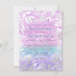 Invitación Novia Floral Brillante Ombre Violeta Tiffany