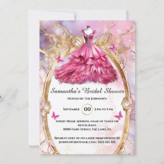 Invitación Novia floral de moto rosa