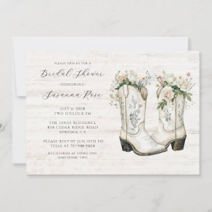Invitación Novia floral ruidosa bota ducha de novia