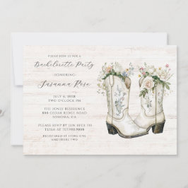 Invitación Novia floral ruidosa bota fiesta de la soltera