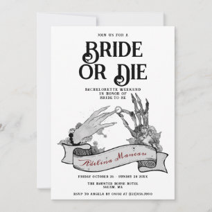 Invitación Novia gótica o muerte hasta la muerte en soltera f