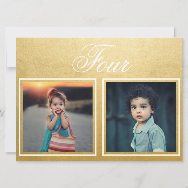 Invitación Novia Groom Age Elegate Classy Gold Table Number (Anverso)