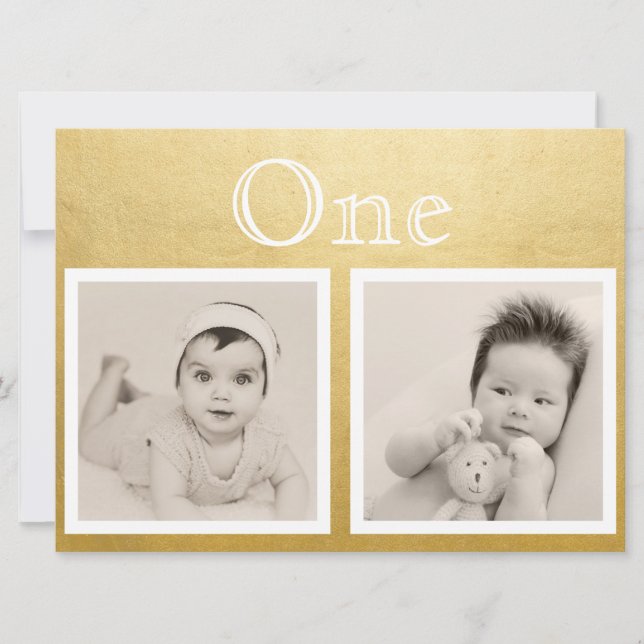 Invitación Novia Groom Personalizado Age Gold Table Number (Anverso)