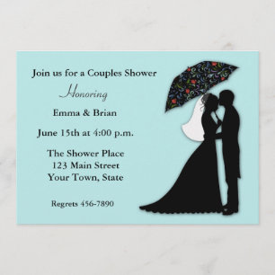 Invitación Novia Groom Silhouette Parejas Ducha