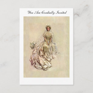 Invitación Novia hermosa del ~ del chica del americano de