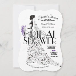 Invitación Novia Hermosa Vestida De Lacy Flores Ducha De Novi