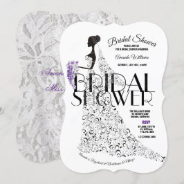 Invitación Novia Hermosa Vestida De Lacy Flores Ducha De Novi