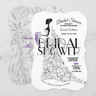 Invitación Novia Hermosa Vestida De Lacy Flores Ducha De Novi