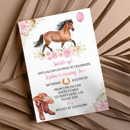 Invitación Novia invitativa de cumpleaños a caballo