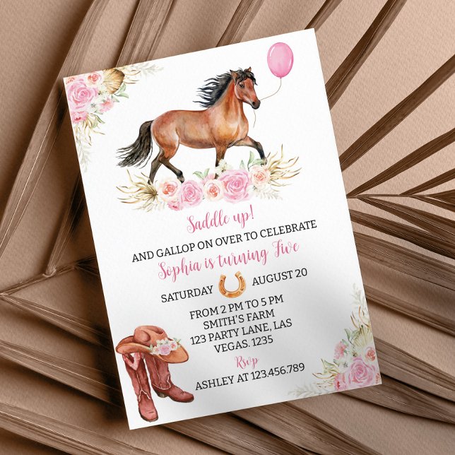 Invitación Novia invitativa de cumpleaños a caballo (Subido por el creador)