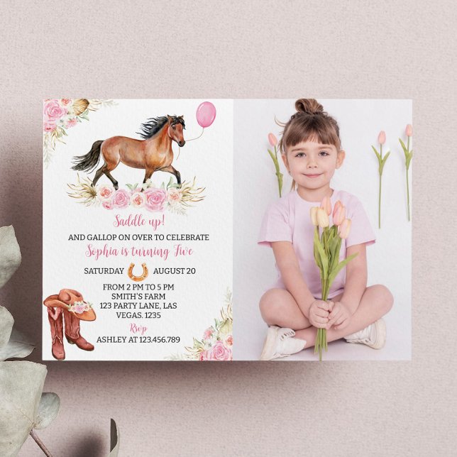 Invitación Novia invitativa de foto de cumpleaños a caballo (Subido por el creador)