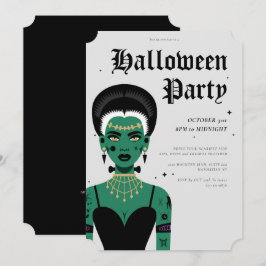 Invitación Novia joven Gótico del partido Frankenstein Hallow