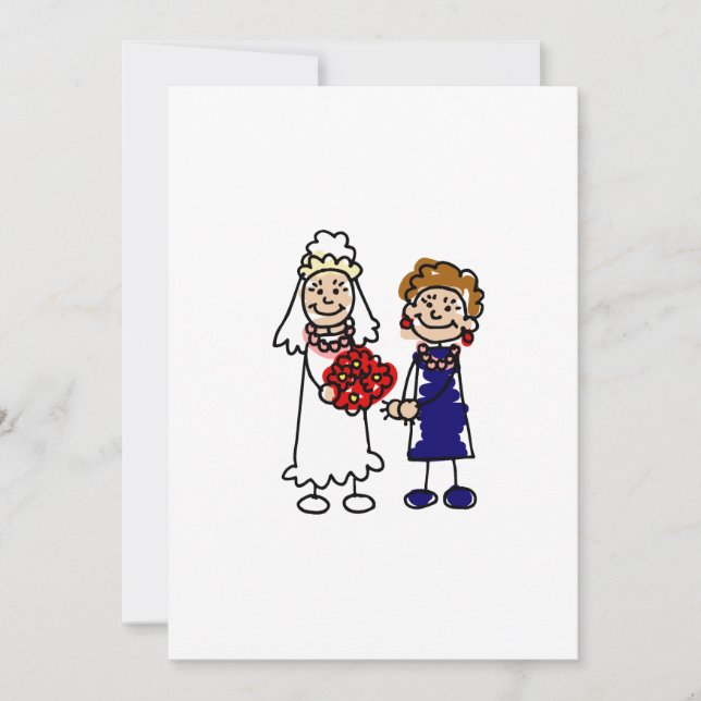 Invitación Novia lesbiana de la boda una (Anverso)