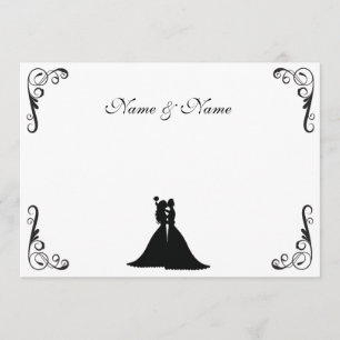 Invitación Novia lesbiana y Boda blanco y negro de novia