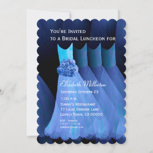 Invitación Novia Luncheon Brunch Dresores azules V02