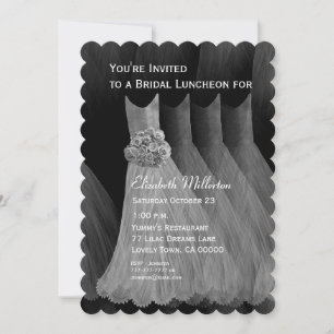 Invitación Novia Luncheon Brunch Vestidos Plateados V07