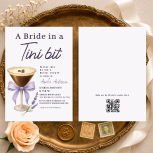 Invitación Novia Martini en una ducha de novia con código QR