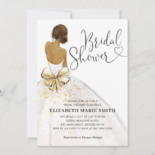 Invitación Novia moderna Boda de oro blanco ducha de novia