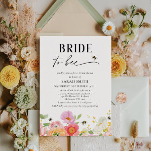 Invitación Novia Multicoloreada Floral A Ducha De Novias