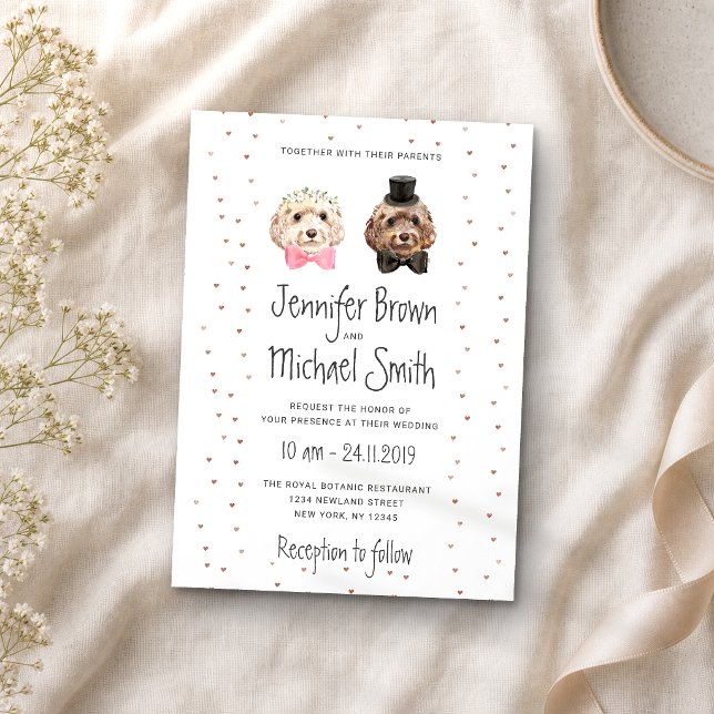 Invitación Novia Novio Boda Amante Perro Cockapoo (Subido por el creador)