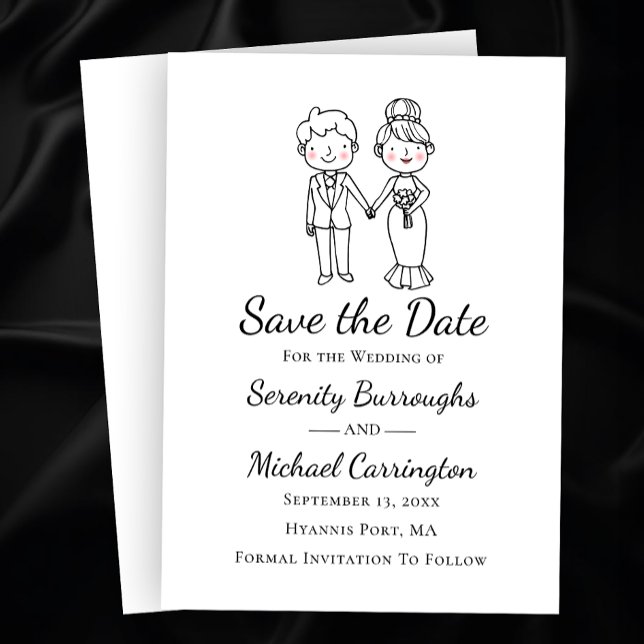 Invitación Novia Novio De Dibujos Animados Boda Guardar La Fe (Subido por el creador)