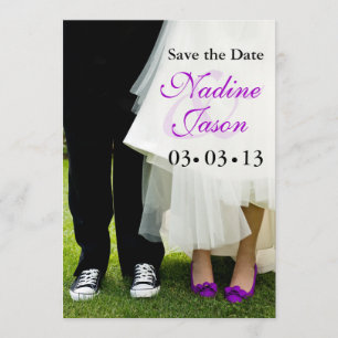Invitación Novia & Novio Zapatillas & Tacones Anunciando la F