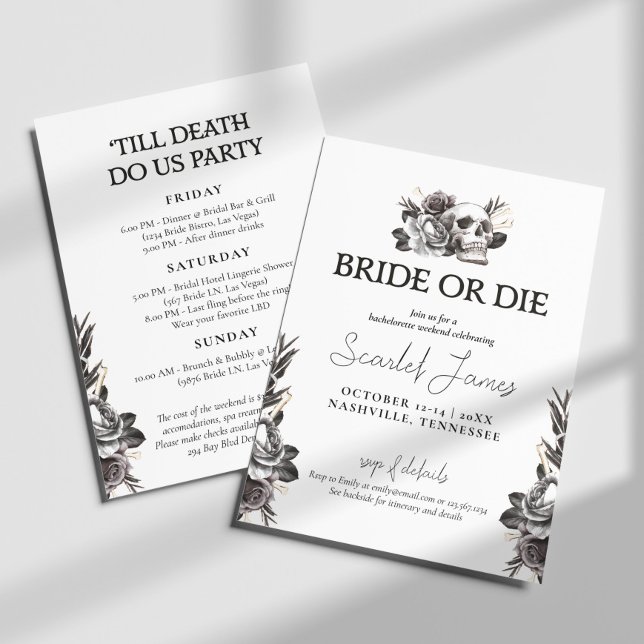 Invitación Novia o muerte hasta la muerte nos hace Fiesta Bac (Subido por el creador)