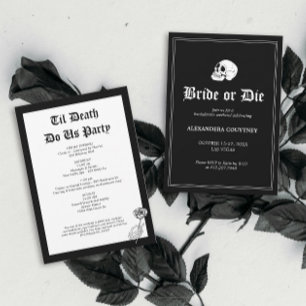 Invitación Novia o muerte hasta la muerte nos hace Fiesta Bac