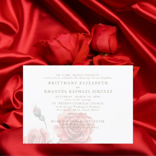 Invitación Novia Padres 2 Lugar Boda Rosas Rojas