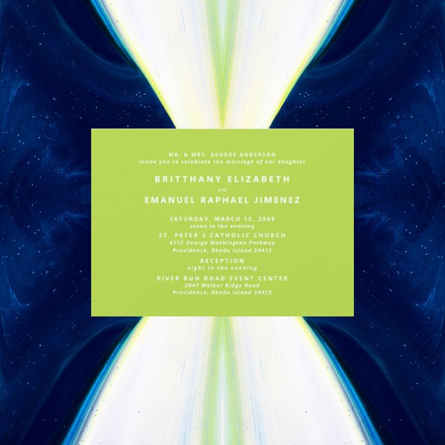 Invitación Novia Padres Boda Moderna Chartreuse  (Subido por el creador)