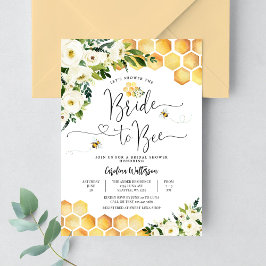 Invitación Novia para Abeja Miel Abeja Rústica Llovizna Nupci