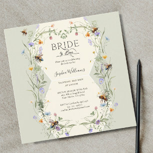 Invitación Novia para ser abeja salvaje Flores silvestres Des