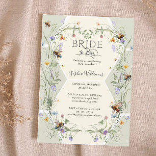 Invitación Novia para ser abeja salvaje Flores silvestres Des