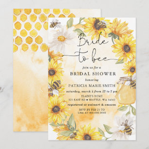 Invitación Novia Para Ser Colmena De Abejas Floral Despedida