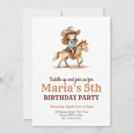 Invitación Novia Rodeo Chica Occidental Cumpleaños