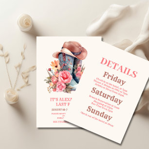 Invitación Novia rosa Nashville Vamos Chicas Bachelorette