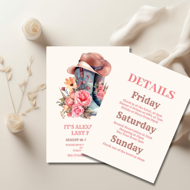 Invitación Novia rosa Nashville Vamos Chicas Bachelorette (Subido por el creador)
