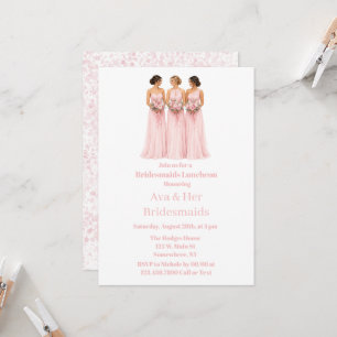 Invitación Novia Rosa Tinta Alcohólica Desayuno de Damas de H