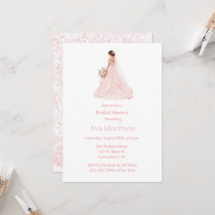 Invitación Novia Rosa Tinta Alcohólica Despedida de Soltera