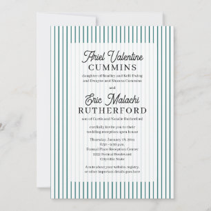 Invitación Novia Rústica Padres Vueltos a Casar Pinstripe Ver