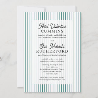 Invitación Novia Rústica Padres Vueltos a Casar Pinstripe Ver