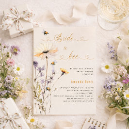 Invitación Novia salvaje de flor silvestre amarilla beige bab