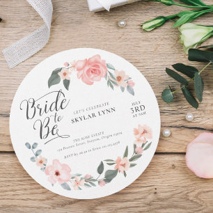 Invitación Novia será acuarela Rosa floral y vegetación sabro