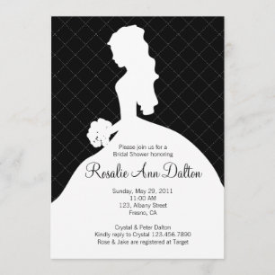 Invitación Novia Silhouette - Bridal Shower Inviation (Negro)