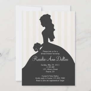 Invitación Novia Silhouette - Bridal Shower Stripes (Marfil)